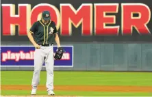  ?? Hannah Foslien / Getty Images ?? Kendall Graveman regroups after giving up a three-run homer to Kennys Vargas in the A’s 7-4 loss at Minnesota.