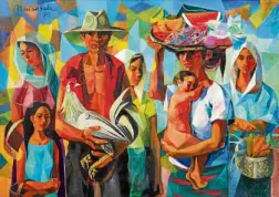  ??  ?? Vicente Manansala’s “Market Scene” fetched P32.7 million.