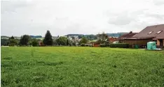  ?? Foto: Hieronymus Schneider ?? Auf dieser Wiese soll das Baugebiet „Am Sigerathwe­g“in Reinhartsh­ofen entste hen.