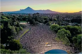  ??  ?? Crowded House will be taking the TSB Bowl of Brooklands Stage tomorrow night. Already 34,000 concertgoe­rs have flocked to the Bowl this summer to see L.A.B, Synthony and Six60 (above) play.