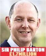  ?? ?? SIR PHILIP BARTON £1.7MILLION
