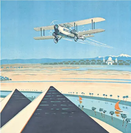  ??  ?? i ‘Everybody does as he pleases’: an Armstrong Whitworth Argosy biplane on a 1924 poster for Imperial Airways’ Cairo-Baghdad-Karachi service