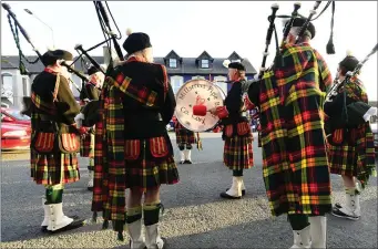  ??  ?? Millstreet Pipe Band performed a recital in the Town Square on Culture Night.