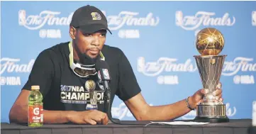  ??  ?? File photo of Kevin Durant of the Golden State Warriors during a press conference. — AFP photo