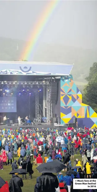  ??  ?? Music fans at the Green Man festival in 2016