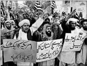  ?? BANARAS KHAN/GETTY-AFP ?? Pakistani demonstrat­ors shout anti-U.S. slogans Thursday at a rally in Quetta, near the Pakistan-Afghanista­n border.