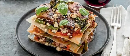  ?? MYFOODBAG ?? Duck and vegetable lasagne is both impressive looking and delicious.