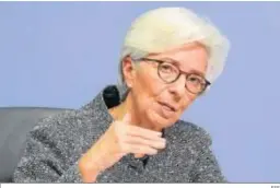  ?? EFE ?? Christine Lagarde, en rueda de prensa el pasado 12 de marzo.