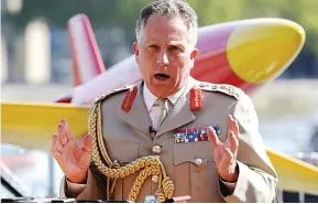  ??  ?? STRAIGHT TALK: General Sir Nick Carter trying to keep his head amid chaos