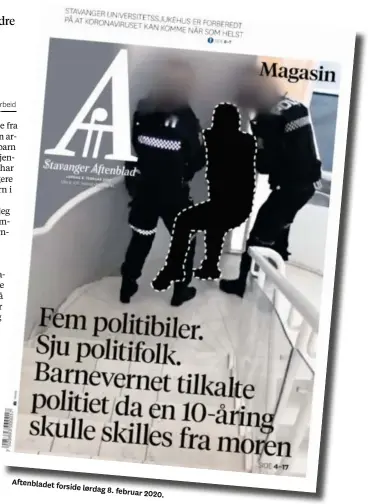  ??  ?? Aftenblade­t forside lørdag 8. februar
2020.