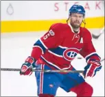  ?? The Canadian Press ?? Montreal Canadiens defenceman Shea Weber has been playing better again since being paired with Andrei Markov.