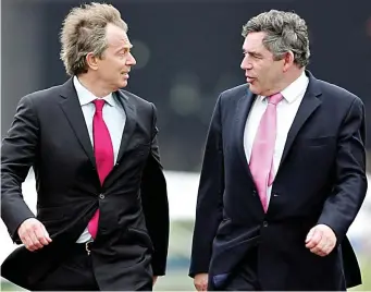  ??  ?? Deal: Gordon Brown with Tony Blair in 2005, days before third election victory