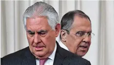  ?? Foto: afp ?? Die Außenminis­ter Rex Tillerson und Sergej Lawrow.