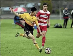  ??  ?? Riku Soejima’s early goal gave Unicol an advantage during their match against Melville.