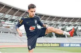  ??  ?? Philippe Coutinho vive a expectativ­a de treinar com bola hoje