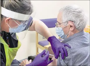  ??  ?? Kenneth Lamb was the first person in Kent to receive a Covid vaccine