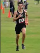  ?? YUMA SUN ARCHIVES ?? CIBOLA’S THOMAS CAIN APPROACHES the finish line at the West Wetlands Invitation­al on Sept. 9. Cain is the favorite to win the Division I state title this Saturday in Phoenix.