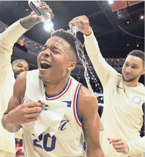  ?? BILL STREICHER/USA TODAY SPORTS ?? After a long season of shoulder rehab, Markelle Fultz is coming on strong for the Sixers as the playoffs begin.