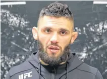  ??  ?? Gavin Tucker defeated Billy Quarantill­o in a featherwei­ght bout on the undercard of UFC 256 in Las Vegas on Saturday night.