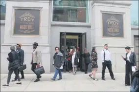  ?? LAUREN HALLIGAN - MEDIANEWS GROUP FILE ?? Attendees exit an event at the Troy Savings Bank Music Hall in downtown Troy.