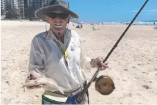  ??  ?? Elio Berardinis with a nice whiting taken at Broadbeach.