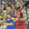  ?? BRIAN SPURLOCK, USA TODAY SPORTS ?? The Cavaliers and LeBron James, right, face the Warriors and Andre Iguodala.