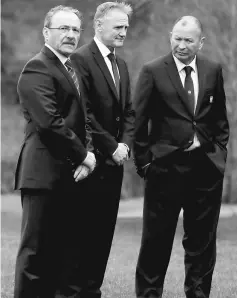  ??  ?? (From left) France head coach Jacques Brunel, Ireland head coach Joe Schmidt and England head coach Eddie Jones during the launch of the Six Nations Championsh­ip in London, Britain in this Jan 24 file photo. — Reuters photo