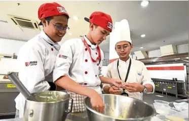  ??  ?? MSU College’s Diploma in Culinary Arts programme is designed to equip students with advanced skills in culinary arts and strong product knowledge.
