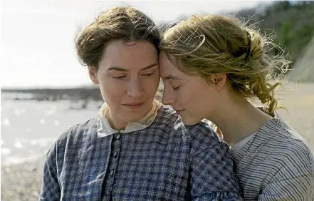  ??  ?? Kate Winslet and Saoirse Ronan light up the sometimes overwhelmi­ngly gloomy atmosphere of Ammonite.