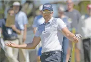  ?? PHELAN M. EBENHACK/THE ASSOCIATED PRESS ?? Henrik Stenson of Sweden reacts after missing a putt on the second green Saturday in the Arnold Palmer Invitation­al in Orlando, Fla.