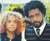  ?? ANNAPURNA PICTURES ?? Tessa Thompson as Detroit and Lakeith Stanfield as Cassius Green star in director Boots Riley’s Sorry to Bother You.