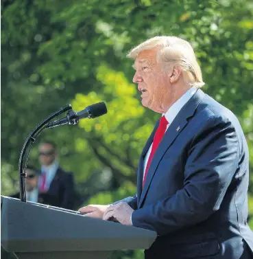  ?? /Reuters ?? Tariff war: US President Donald Trump speaks during an event to officially launch the US Space Command in the Rose Garden of the White House in Washington, US on August 29 2019.