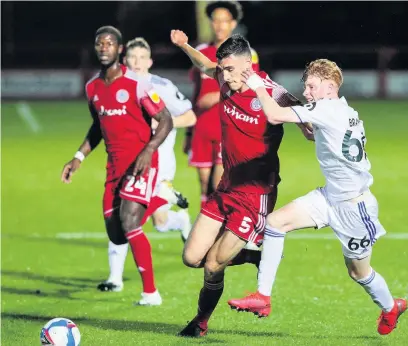  ?? CameraSpor­t - Alex Dodd ?? Ross Sykes equalised for Stanley in the 2-1 win at Wimbledon