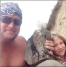  ?? CP HANDOUT PHOTOS JON GANSHORN ?? Top: Jon Ganshorn and his daughter Lily pose with a fossil. Lily, 6, wanted her dad to break up some muddy shale rocks along the shore of Saskatchew­an’s Lake Diefenbake­r. That led to the discovery of a fossil called an ammonite and the hunt for more.