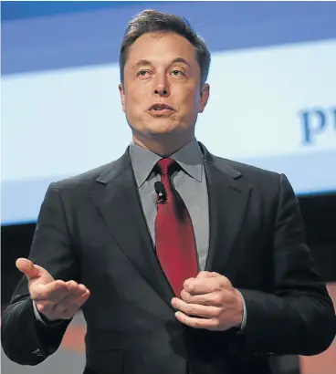  ?? /Reuters ?? Close ties: Tesla Motors CEO Elon Musk. Five of Musk’s six fellow board members at the vehicle maker have personal or profession­al connection­s to him. Among the directors is his brother, Kimbal.