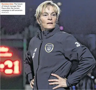  ?? SPORTSFILE ?? Decision time: The future of Ireland manager Vera Pauw after the current campaign is still uncertain