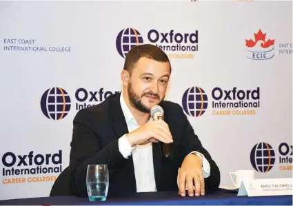  ?? / CONTRIBUTE­D ?? EDUCATION FOR FILIPINOS. Andy Caldwell, chief commercial officer at Oxford Internatio­nal Education Group, said their programs not only deliver education but also provide prospects of employabil­ity of Filipinos especially in Canada.