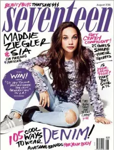  ?? Courtesy of Seventeen ?? Following trends of other magazines that have ditched print, Seventeen is now publishing only special editions instead of monthly magazines. Murrysvill­e native Maddie Ziegler graced its cover in August 2016. A spread from “Rookie Yearbook Four,” one of the anthologie­s born of Tavi Gevinson’s digital magazine for teenage girls, in New York, on Dec. 11. To many of its young readers, word that Rookie is folding signified the dissolutio­n of a meeting place for a particular kind of girl: smart, self-serious and inclined to dream in color.