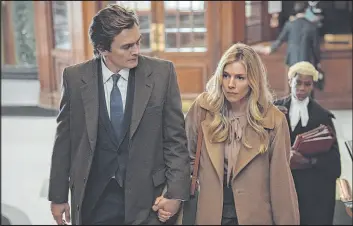  ?? Ana Cristina Blumenkron Netflix ?? Sienna Miller and Rupert Friend in a scene from “Anatomy of a Scandal.”