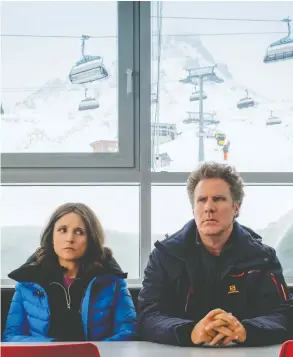  ?? 20TH CENTURY FOX ?? In Downhill, Julia Louis-Dreyfus and Will Ferrell play a married couple who are forced
to re-evaluate their lives and how they feel about each other.