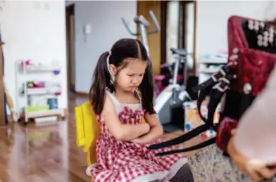  ??  ?? At the request of her parents, Yuan Yuan practices the accordion every day, although she has never loved the musical instrument. Sometimes, she spends much of her 30- minuite practice time crying.