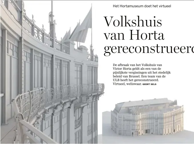  ??  ?? Het Volkshuis van Victor Horta, eindelijk (virtueel) in glorie hersteld en te bezoeken in het Hortamuseu­m.