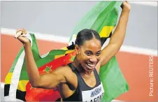  ?? ?? Commonweal­th of Dominica Thea Lafond celebrates after winning the women’s triple jump final.