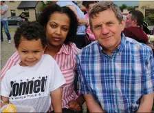  ??  ?? Patrick, Zelela, and Zach Linehan enjoyed the family fun in Knocknagre­e last Sunday.