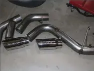  ??  ?? MBRP offers this filter-back, stainless-steel exhaust system for the L5P Duramax that will replace that factory trumpet tailpipe with a unique, dual-exit, single-side tip, allowing for an aggressive look staring down the barrel of two, 5-inch polished tips.