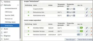 ??  ?? Die Benutzerob­er äche der FRITZ!Box bietet die Möglichkei­t, Schaltstec­kdosen und Heizkörper­regler zu steuern und zu kon gurieren.