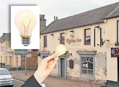  ?? ?? Shedding new light
The Kirkton Inn in Carluke, where a customer is said to have pocketed bulbs worth £90