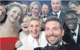  ??  ?? Hollywood A-listers line up for ‘that’ most famous of all selfies