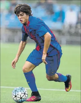  ?? FOTO: FCB ?? Pablo Moreno está en un gran momento de forma y el Cadete A lo está aprovechan­do