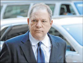  ?? Seth Wenig The Associated Press ?? A New York judge has rejected Harvey Weinstein’s bid to throw out the most serious charges in his sexual assault case. Weinstein’s trial is set to begin on Jan. 6.